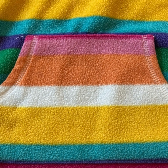 Arizona Kids Sz 5 Fleece Pullover Colorful Stripe Rainbow 1/4 Zip - Picture 3 of 6